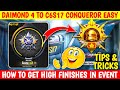Day - 2🇮🇳 Daimond 4 To C6S17 Conqueror | How To Get High Finishes In Event | Solo Rank Push