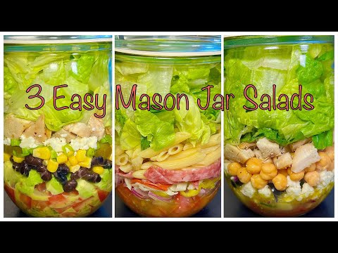 3 Easy Mason Jar Salads + Homemade Salad Dressings