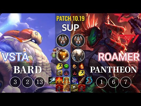 HLE Vsta Bard vs T1 Roamer Pantheon Sup - KR Patch 10.19