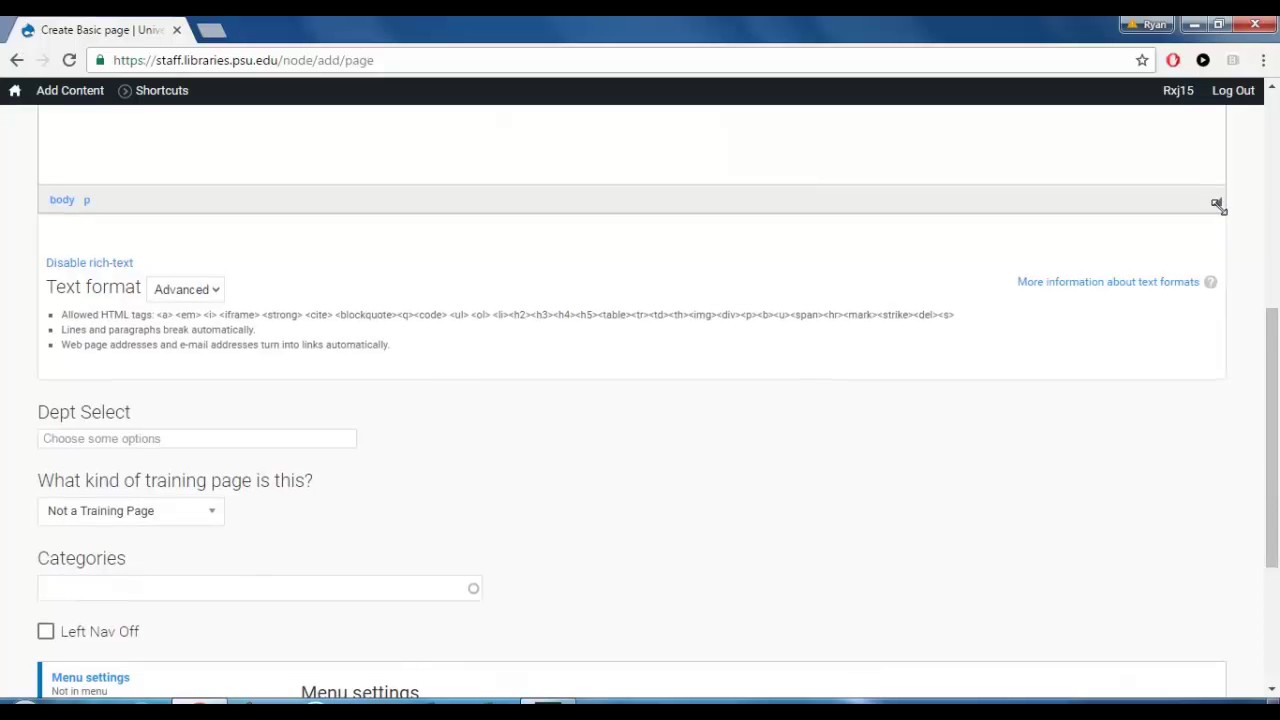 Drupal - Creating a Basic Page
