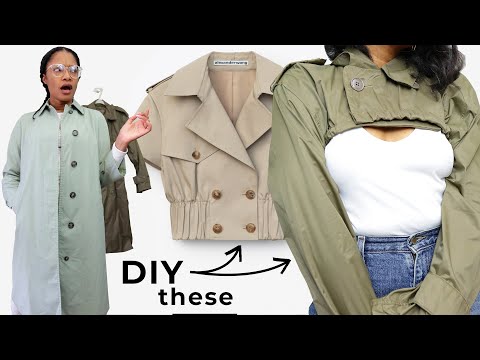 Cutest $795 DIY Cropped Trench Jackets Ever! | Upcycle...