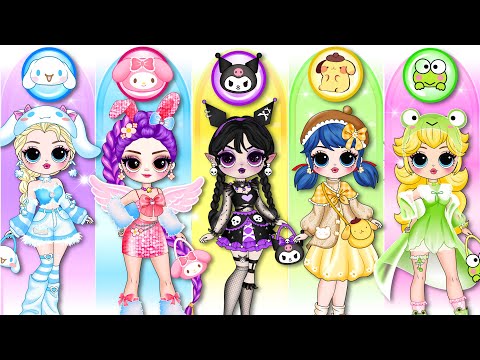 Disney Princess & Rumi Cartoon Fashion Glow Up | DIY Paper Dolls Fashion