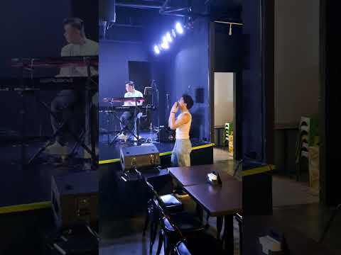 Jehramae Trangia and Hans Paronda at Viva Cafe Rehearsal greeting Michael Keith - Sept 19 2023