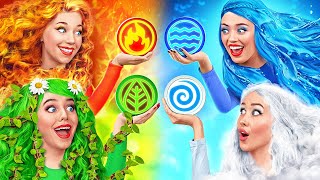 Fire Girl, Water Girl, Air Girl and Earth Girl | Crazy Challenge with Four Elements Multi DO Fun