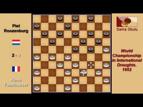 René Fankhauser (FRA) - Piet Roozenburg (NLD). Draughts World Championship. 1952.