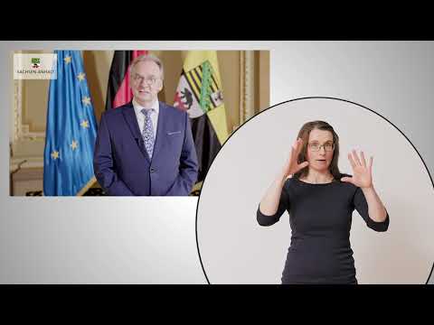 Videobotschaft Ministerpräsident Haseloff: Krise als Chance (mit Gebärdendolmetscherin)