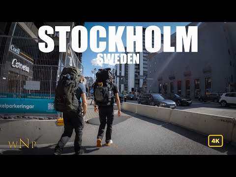 Relaxing afternoon walk in Stockholm with the sounds of the city /POV/ [4k]   Sveavägen