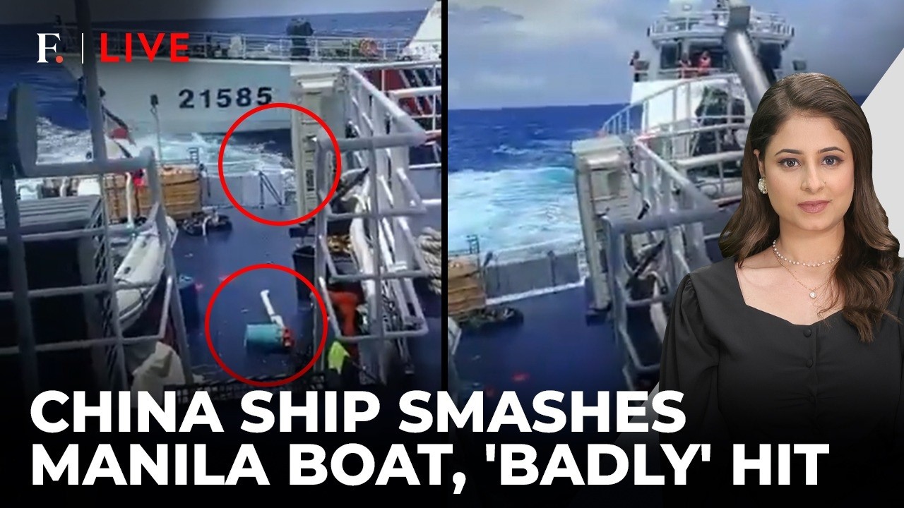 On Cam: Deck, Railings 'Destroyed' As China Ship Barges Into Philippine Vessel | Firstpost Live