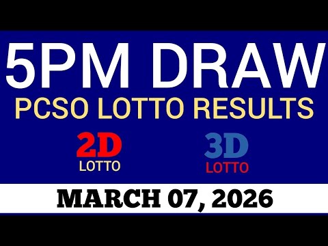 Lotto Result Today 5pm Draw March 7, 2026 Swertres Ez2 PCSO Live Result
