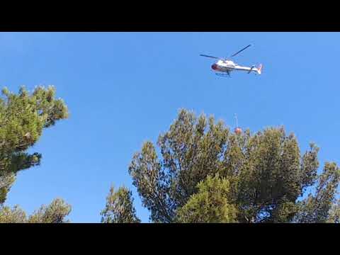 Bordighera, elicottero interviene per incendio sul Montenero