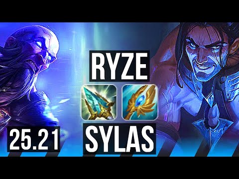RYZE vs SYLAS (MID) | 11/1/6, Rank 8 Ryze, Godlike | NA Challenger | 25.21