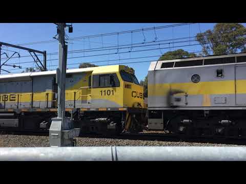 Northbound QUBE freight train at Janalli