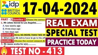 IELTS Listening Practice Test 2024 with Answers | 17.04.2024 | Test No - 413