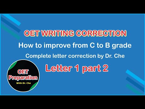 OET writing | OET writing correction part 2 | How to score B in OET writing | OET writing tips DrChe