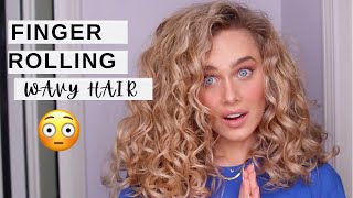 FINGER ROLLING WAVY HAIR! TRAIN YOUR HAIR TO BE CURLIER 😍
