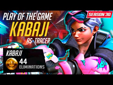 Kabaji Nano Tracer God - POTG! 44 elims! [ Overwatch Season 30 Top 500 ]