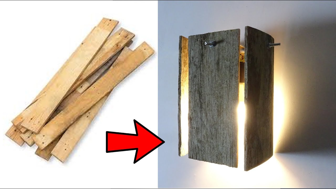 Aplique de luz Rustico con Madera vieja