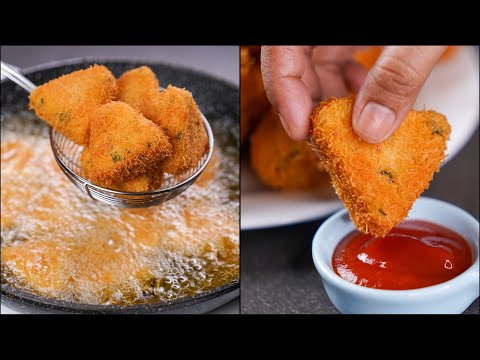 POTATO TRIANGLE SNACKS RECIPE | POTATO NUGGETS | TRIANGLE NUGGETS | EGGLESS | N'Oven