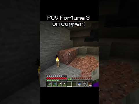 POV Fortune 3 on copper:💀 #skit #minecraft #funny