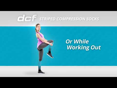 DCF Unisex Striped Compression Socks (6-Pack) - Second Medium
