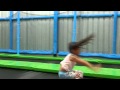 fun girl back somersault. super 