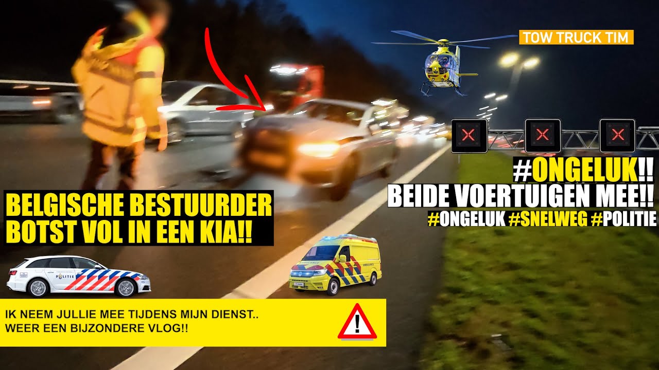 🚨Belgische Audi bestuurder botst achterop Kia op linkerbaan.. 🚨
