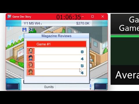 Game Dev Story Speedrun Spliced - New Game% 01:06.35 (theoretical best)