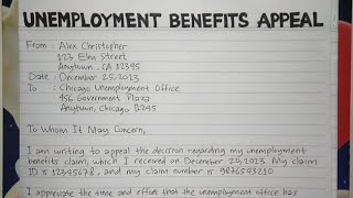 How To Write An Unemployment Benefits Appeal Letter Step by Step Guide | Writing Practices