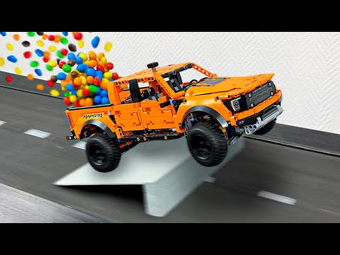 Ford Raptor Truck with M&M's VS Ramps on Treadmill - Lego Technic