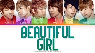 Teen Top (틴탑) Beautiful Girl Color Coded Lyrics (Han/Rom/Eng)