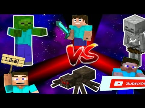 EPIC Minecraft Steve vs ALL MOBS!