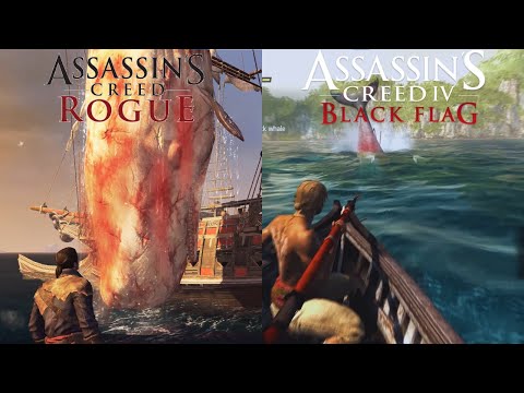 Whale hunting Comparison - Assassin's creed rogue VS Assassin's creed 4 black flag