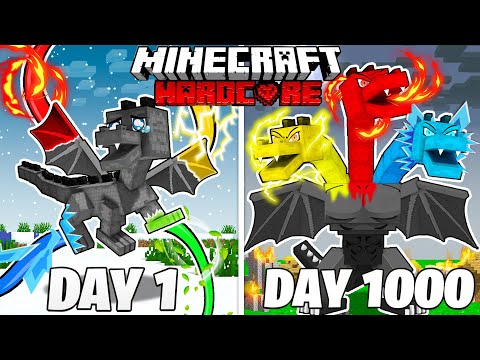 I Survived 1000 Days As An ELEMENTAL DRAGON In Hardcore Minecraft: *Full Story*