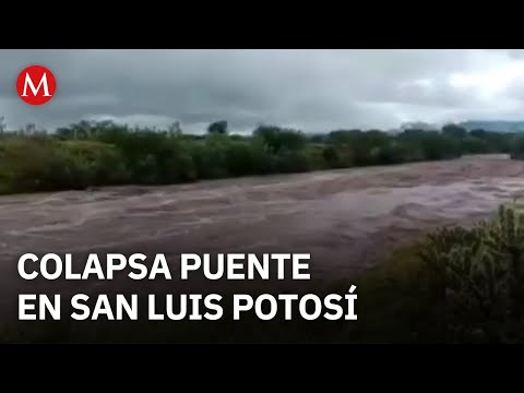 En San Luis Potosí, las intensas lluvias dejan a comunidades aisladas por el colapso de un puente
