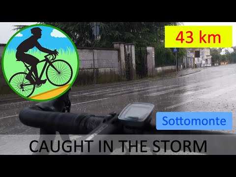 Cycling in Italy and Slovenia to Goriška Brda, 43 km, I got caught in the storm!