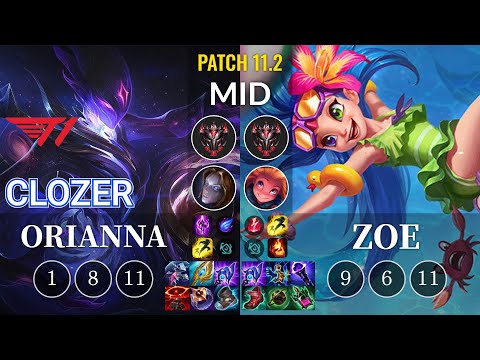 T1 Clozer Orianna vs Zoe Mid - KR Patch 11.2
