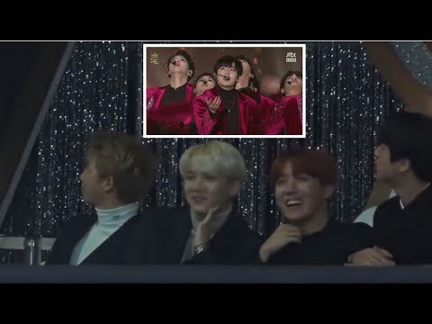 BTS reaction to Wanna one Energetic, Beautiful at Golden Disc Awards 2018