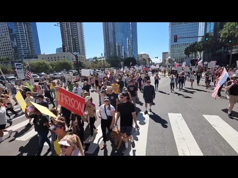 Thousands march in second 'No Kings' protests across San Diego County