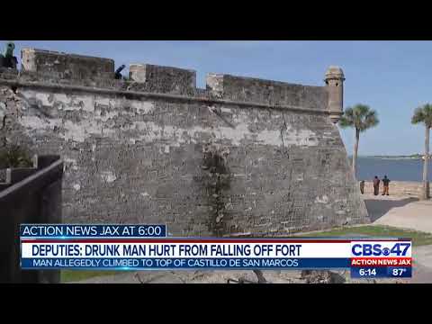 Intoxicated man climbs Fort Castillo de San Marcos in St. Augustine and falls