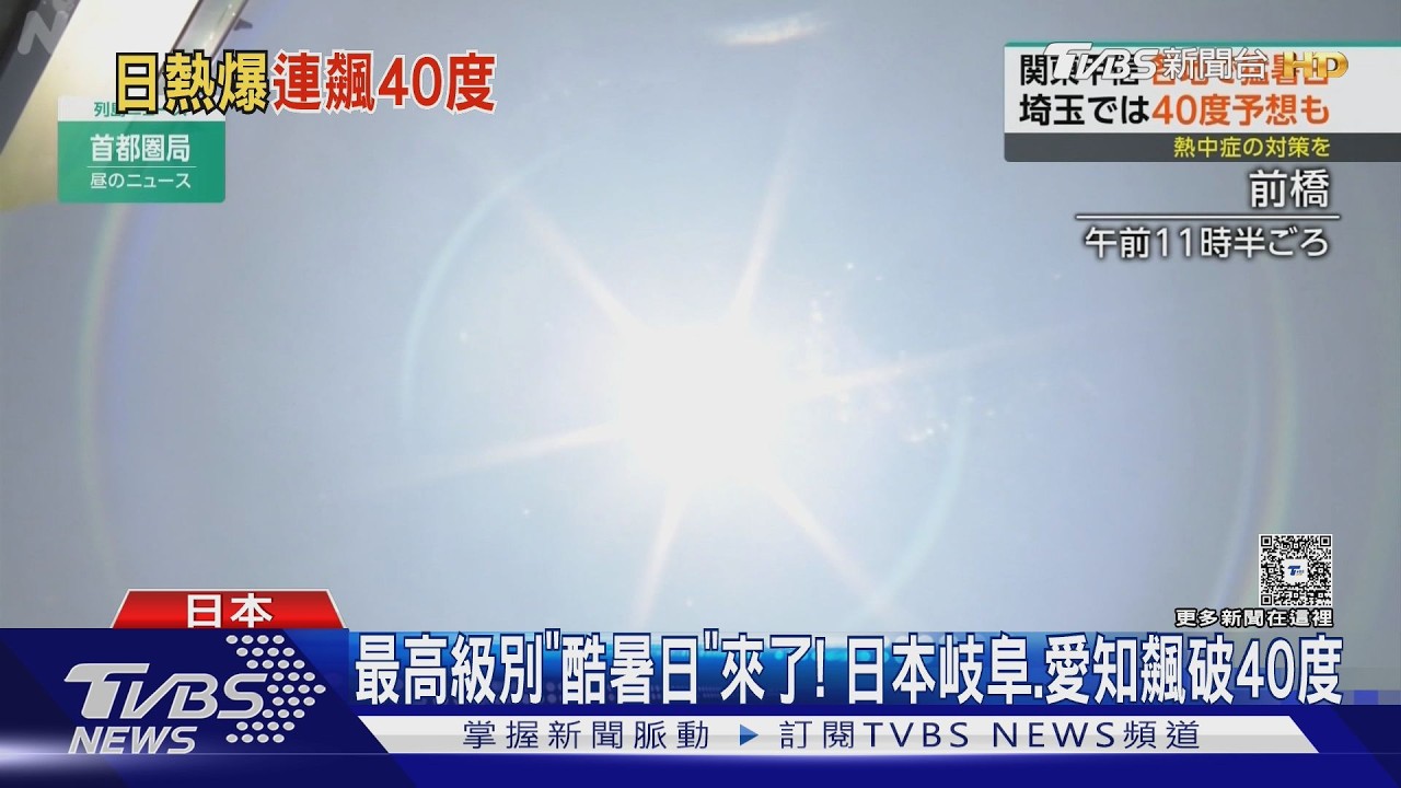 「酷暑日」來了！　日本岐阜、愛知破40℃　長者體溫42℃熱死