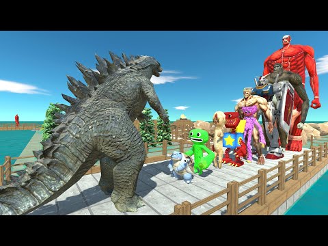Godzilla Classic vs Blastoise PYRAMID DEATH RUN - Animal Revolt Battle Simulator