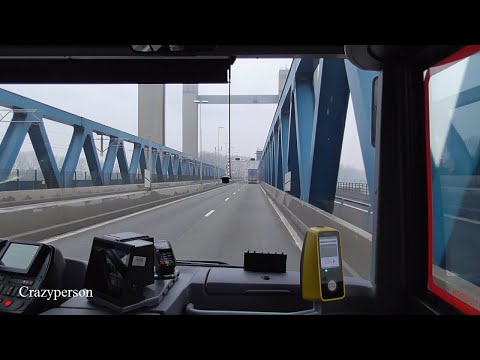 Cabview / Cabinerit over Calandbrug Rotterdam, EBS Bus 106