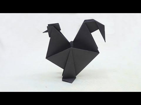 How to Make an Origami Rooster - DIY Paper Rooster Tutorial - Origami Cock