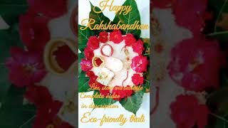 Eco-friendly thali decoration idea/#Rakshabandhan/#ecofriendlydecoration/#poojathalidecoration