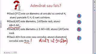 Matematica clasa VI: Figuri și corpuri geometrice. Lectia 10: Cercul. Discul.