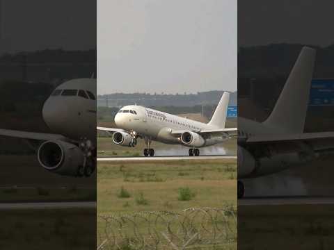 Eurowings Airbus A320 Landing at Stuttgart Airport