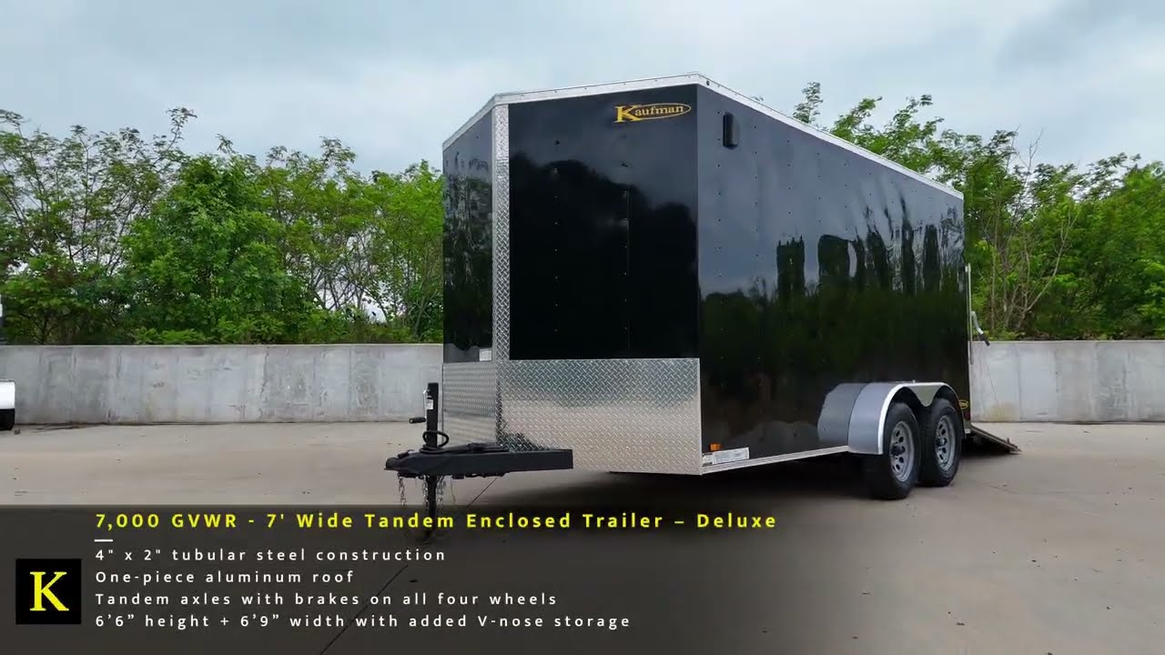 7K Deluxe 7' Tandem Enclosed Trailer | Kaufman