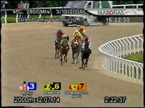 4a Carrera 2800mts. 03/10/2004 ROBIN FIR G. P. de Honor GIII Hipodromo de Maroñas Stud Barquisimeto