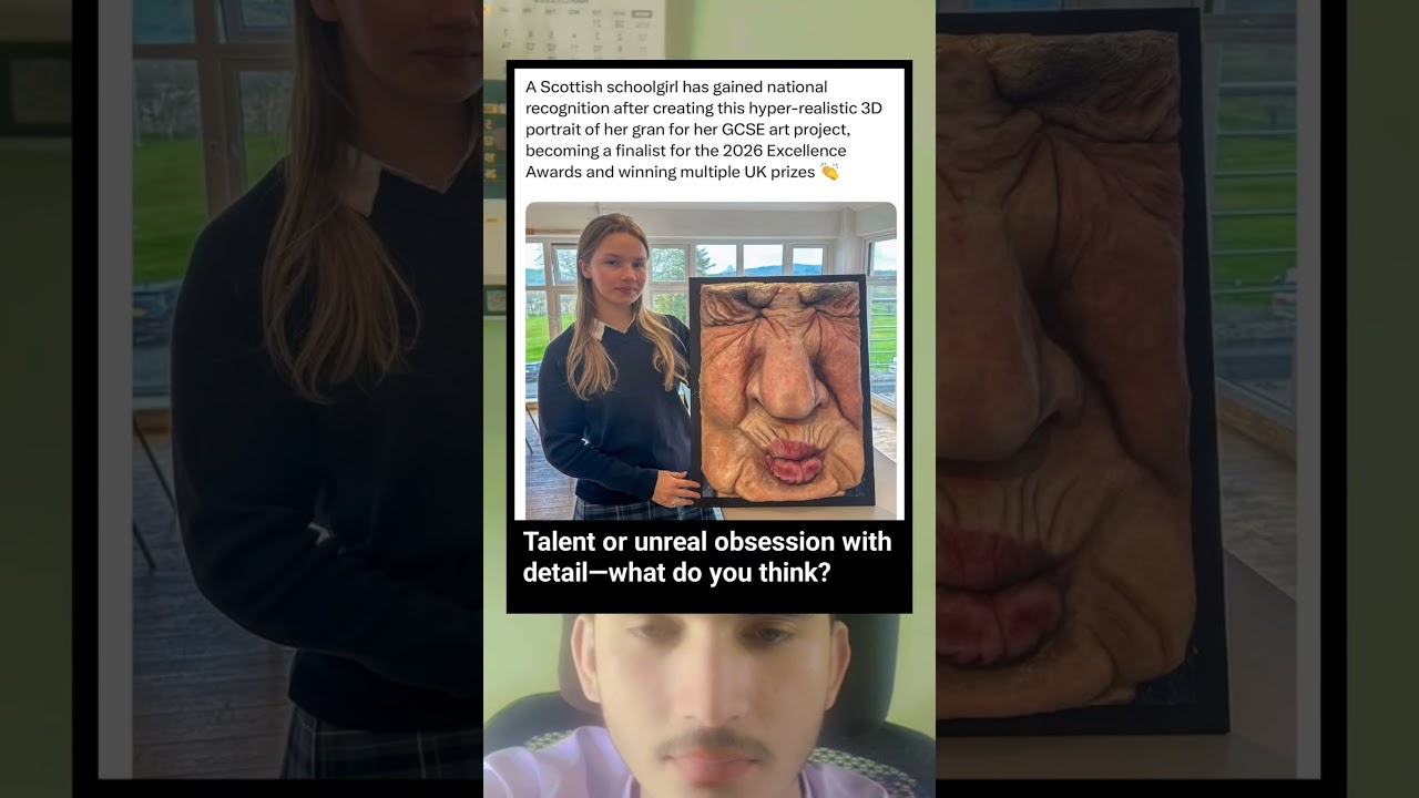 Schoolgirl’s 3D Portrait Shocks Judges 😳🎨