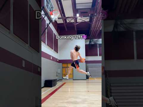 Chubby Kid Trains to DUNK 12ft 🤯 #dunk #progress #motivation